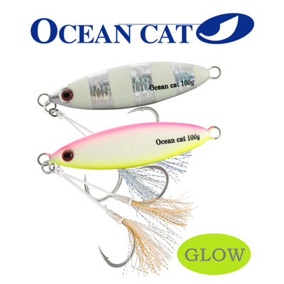 Slow Fall Jigs Saltwater Fishing Lures Slow Pitch Jig with Rigged Circle Hook