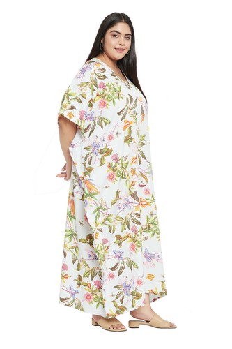 Women Kaftan Casual Maxi Dress Kimono Sleeve Evening Gown Beachwear Sundress - Picture 175 of 452