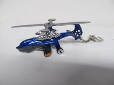 Hot Wheels New - Blue Helicopter  Custom  KEY CHAIN