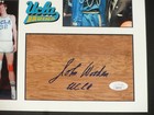 JOHN WOODEN SIGNED 12X12 FRAMED FLOORBOARD COLLAGE UCLA BRUINS HOF JSA COA — photo 2