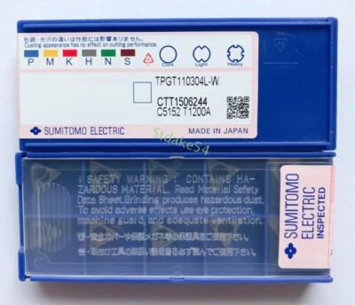 SUMITOMO TPGT110304L-W  T1200A 10PCS CNC carbide inserts Original TPGT110304L-W