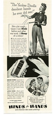 1943 Hinds Hand Lotion Cream WWII Woman war worker riveter Vintage Print Ad
