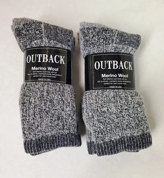 4 Pair Heather Gray MERINO Wool Blend Socks Women's Med-Lg FREE SHIPPING
