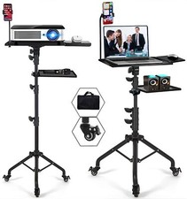 Projector Tripod Stand with Wheels Adjustable Height Laptop Tripod Stand Trea...