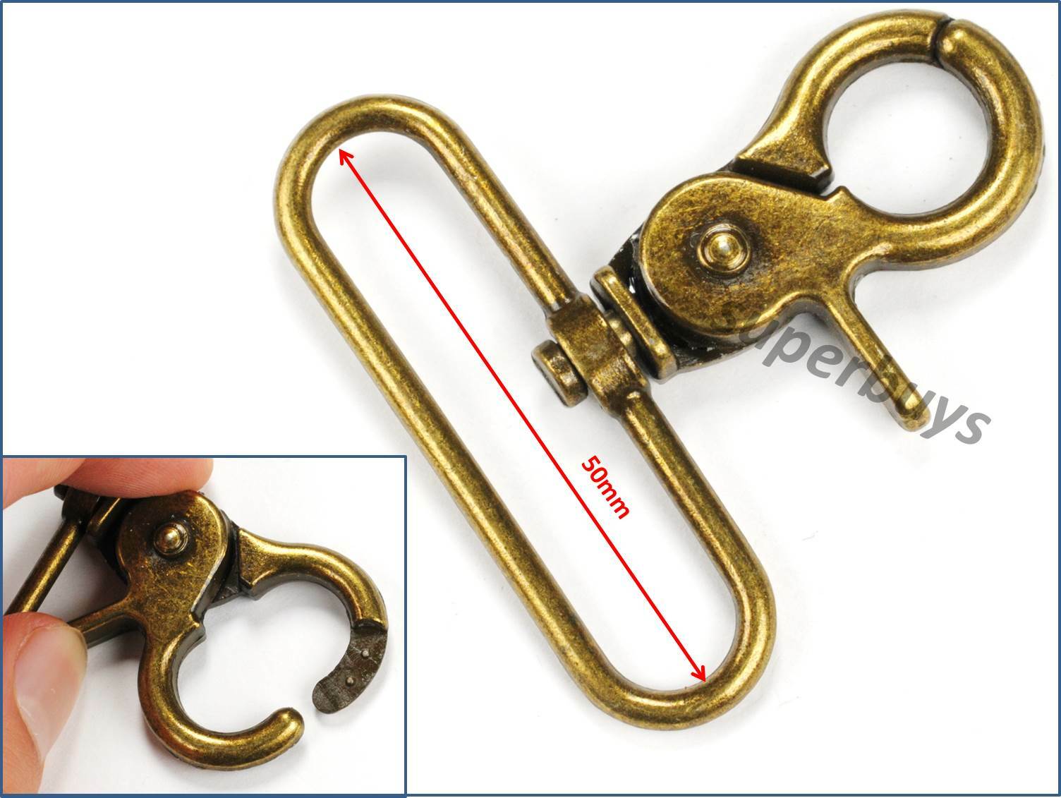 Buy Metal Swivel Snap Hooks: 2" Bag Strap Webbing Clasp (2-4 Pcs) Online In India - Foto 4
