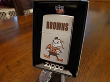 CLEVELAND BROWNS BROWNIE THROWBACK RETRO ZIPPO LIGHTER VINTAGE DESIGN NFL MINT