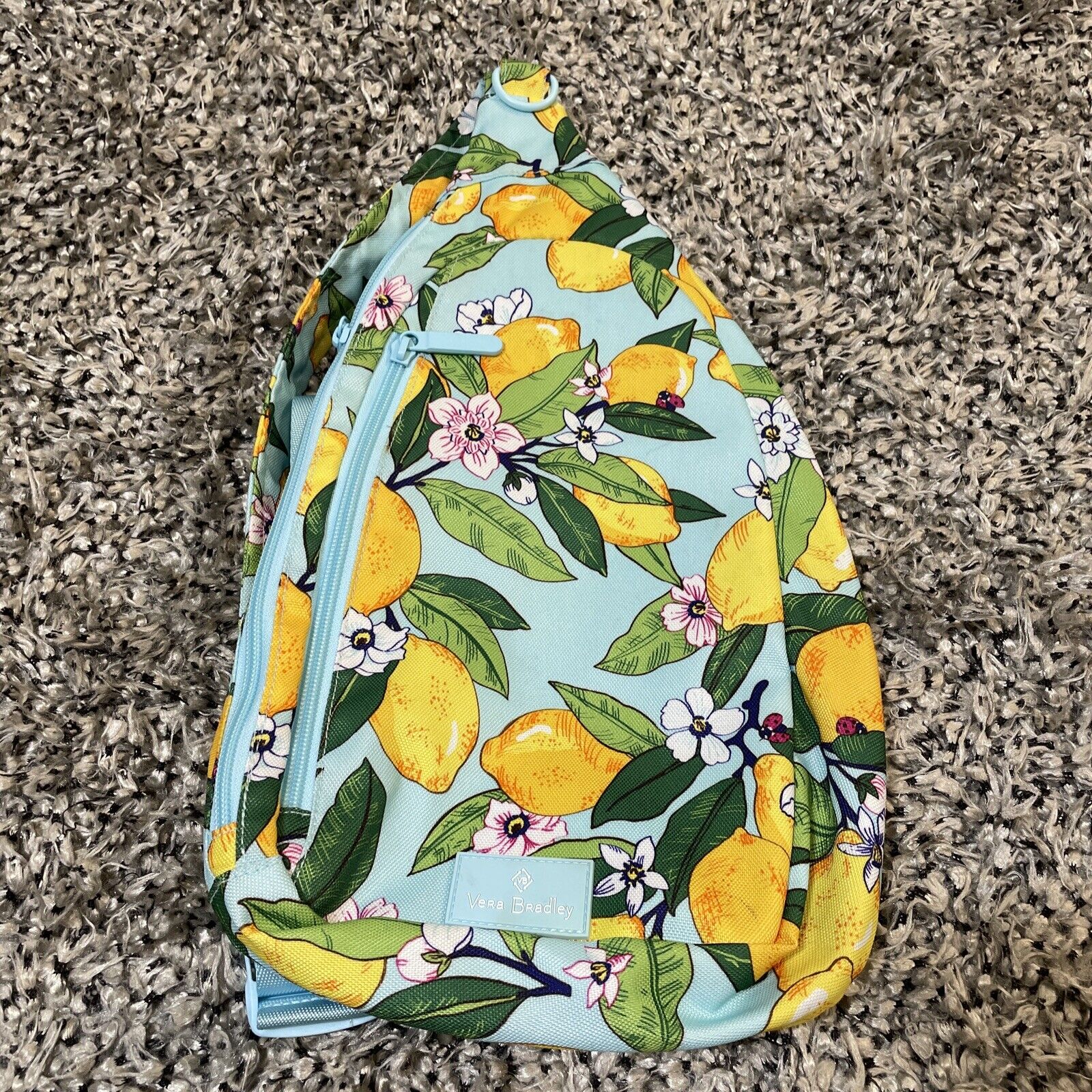 Vera Bradley Lighten Up Essential Compact Sling Backpack in "Lemon Grove"