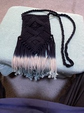 Pupa Vida Purse Shoulder Bag 8,.1/2 X 6 Black With Colored Fringe