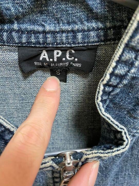 3*n様 90s' A.P.C. Denim single riders jac 90S' A.P.C. Denim Single Riders Jacket shipped from Japan!! JP