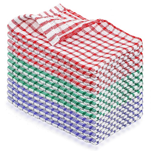 12pcs Kitchen Towels, Absorbent Cotton Dish Cloths Cleaning Rags for ...