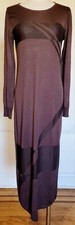 DKNY Vintage Brown Long Sleeve Lightly Sheared Full Length Dress Size M