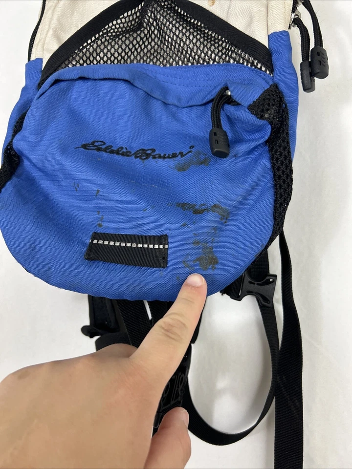 Mochila de hidratación Eddie Bauer azul beige sin vejiga 2 litros senderismo ciclismo H2o Foto 2 de 4