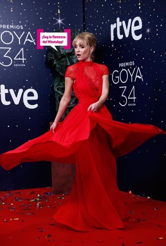 Featherweight Jersey Red Runway Gown 