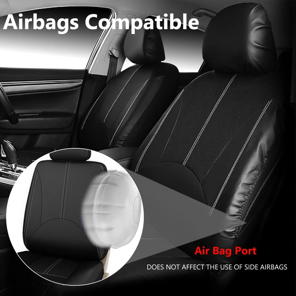 For Chevrolet Car Seat Cover PU Leather 5-Seats Full Set Front Rear Protectors Foto 2 de 4