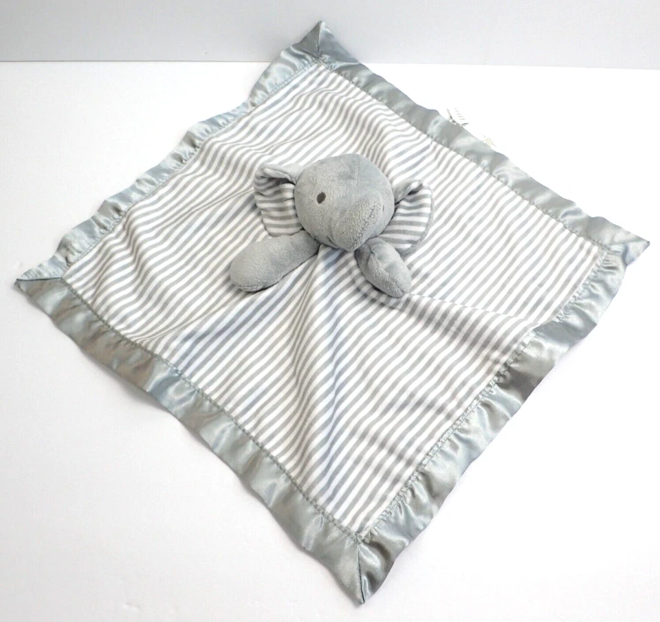 CIRCO Elephant Lovey Manta de Seguridad Gris Rayas Borde Satinado 14" Objetivo Foto 3 de 4