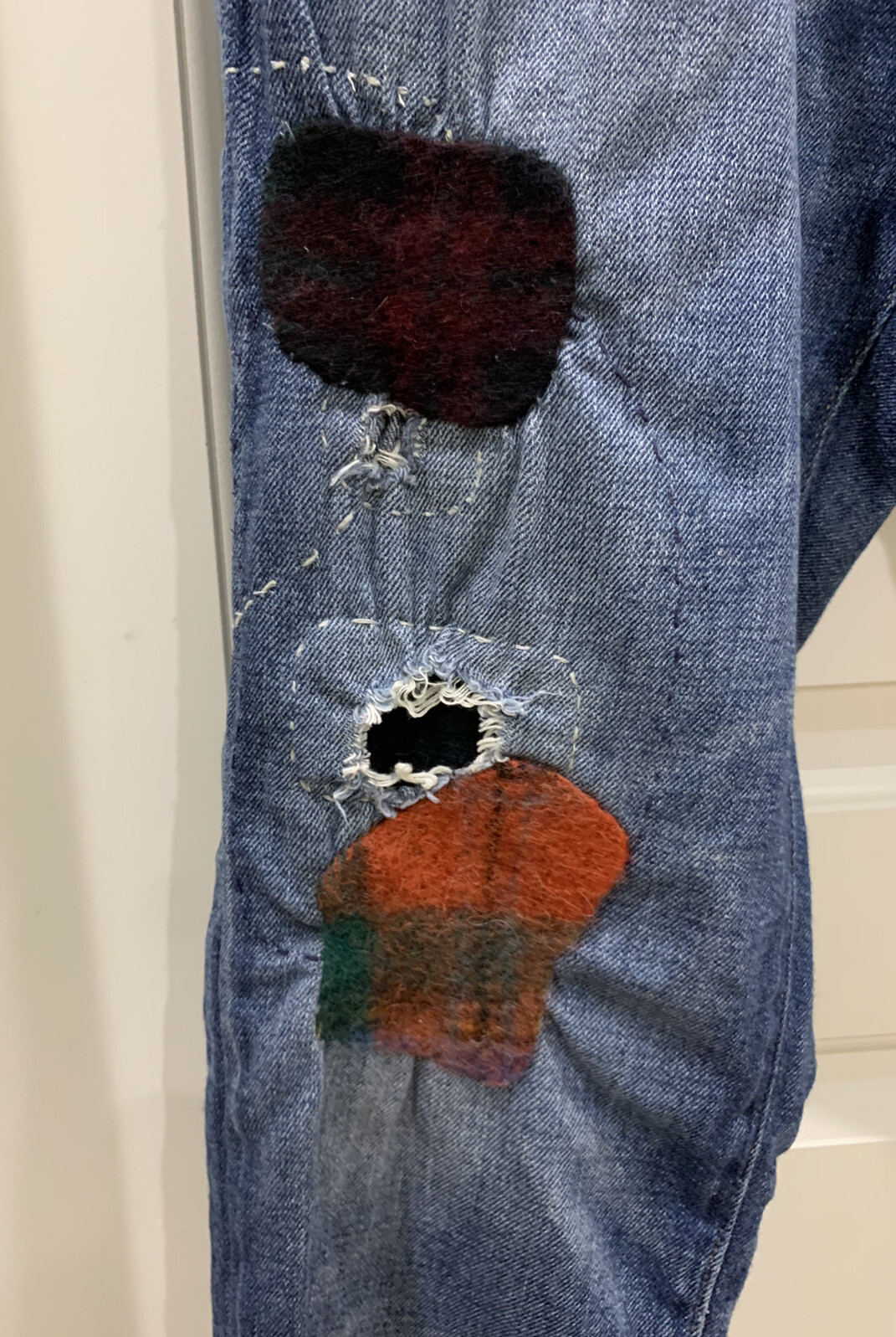 Polo Ralph Lauren Blue Label Patchwork Slim Astor Jeans Distressed - Rare Find image 5