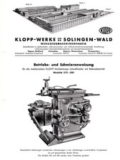 Sto&szlig;maschine Klopp Bedienungsanleitung 375-450-550
