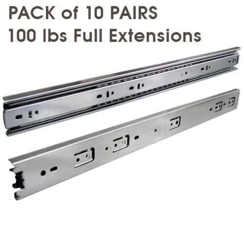 10 Pairs Of 12 Inch Full Extension Drawer Slides Mount Ball Bearing Sliding