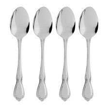Oneida Chateau Fine Flatware Teaspoons, Set of 4, 18/10 Stainless Steel Silver