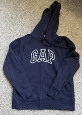 Gap Relaxed Gap Logo Hoodie Women L Navy Full Zip
