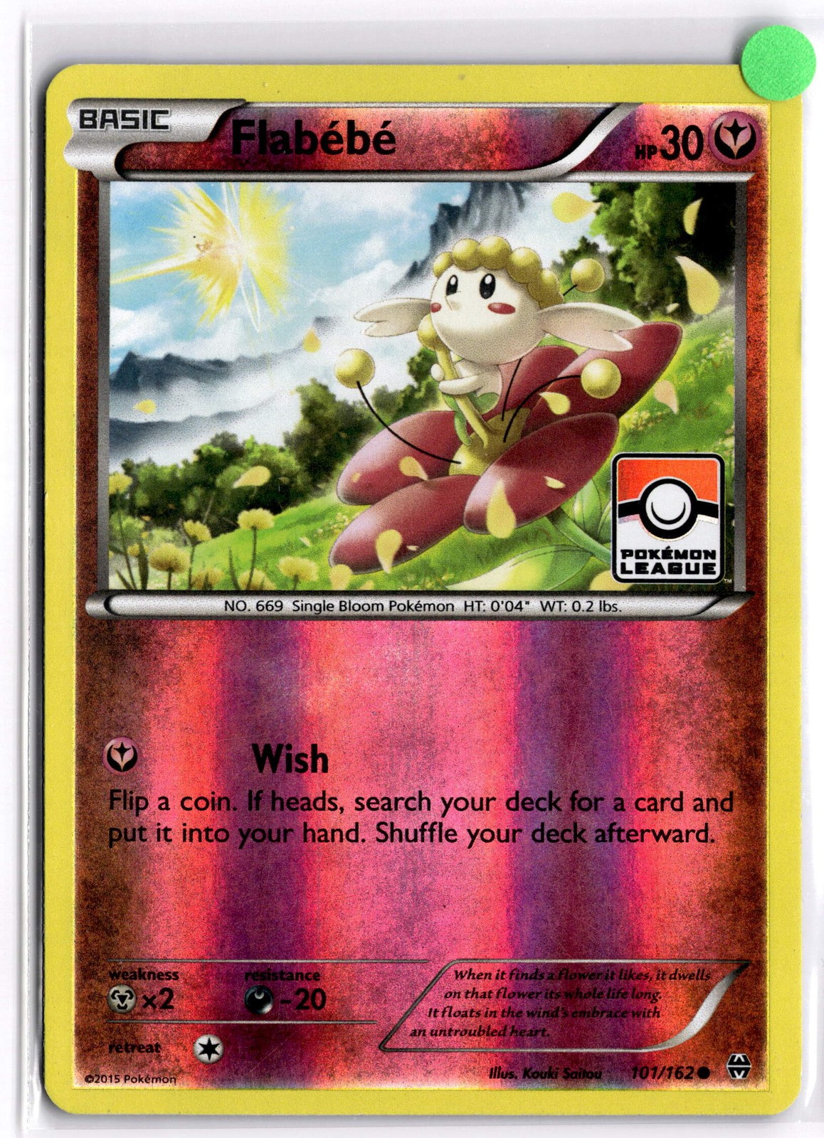Pokemon TCG Flabebe (Pokemon League) 101/162 League Championship Cards Promo LP