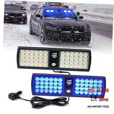 2-in-1 Visor Strobe Lights Interior Windshield Emergency Warning Lights Blue