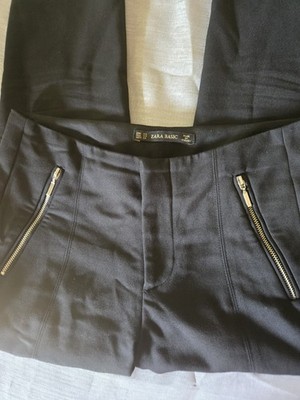 Zara Basic Collection Women s XS Black Casual Zippers Pants High Waisted Ankle