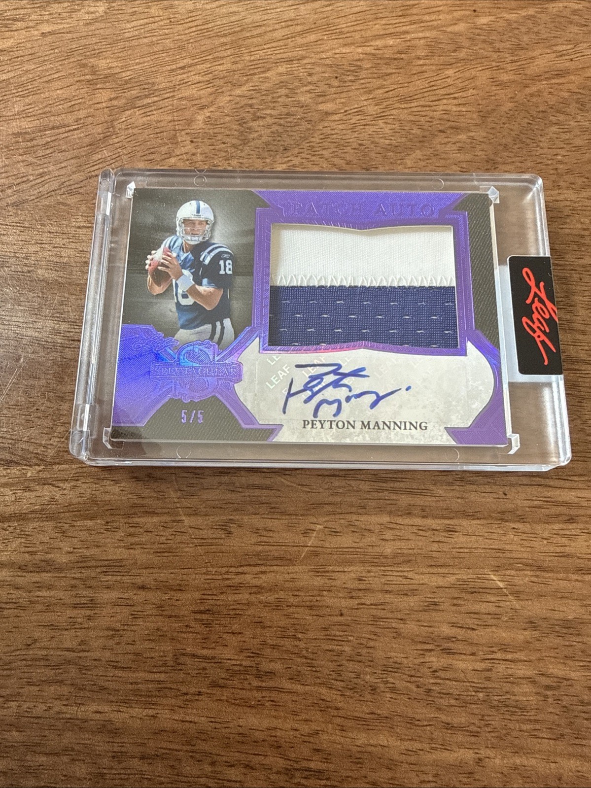 2026 Leaf Spectacular Peyton Manning Patch Auto #5/5 Game-Used Memorabilia view 6