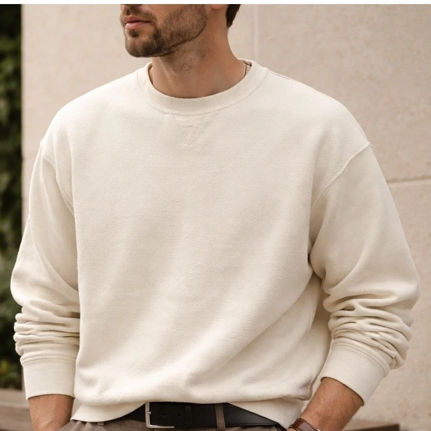 Sweat col rond délavé homme grand club yacht club streetwear vintage
