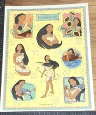 Vintage Stickers,Hallmark Disney Yellow Pocahontas,,1 Sheet, chip1-3 
