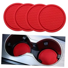 SINGARO - Posavasos para el automóvil, 4 soportes universales Rojo -