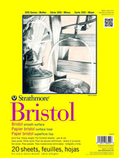 300 Series Bristol Paper Pad, Smooth, Tape Bound, 9X12 Inches, 20 Sheets 100Lb/