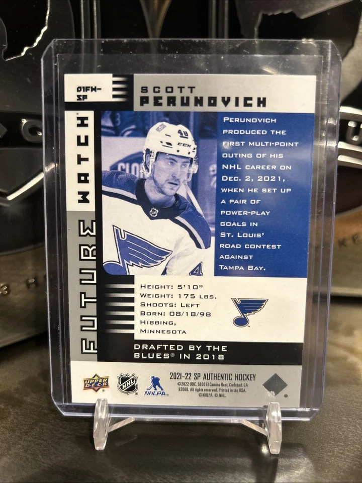2021-22 SP Authentic Scott Perunovich Future Watch Retro /900 #01FW-SP - Image 2 of 2