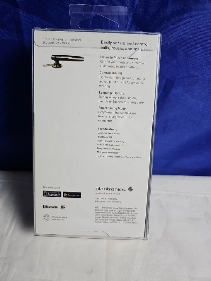 Brand New Plantronics M70 Bluetooth Headset Speaks English & Spanish Black Gray - Image 3 of 4