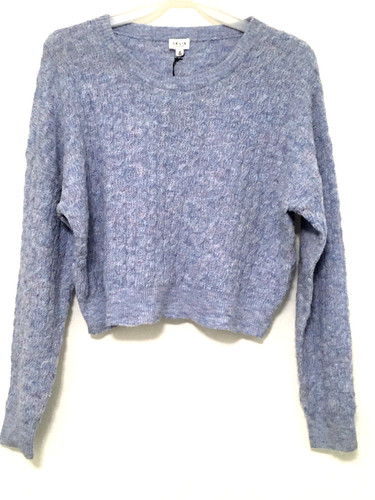 Le Lis Size M Lavender Marble Cropped Pullover Long Sleeve Cable Knit Sweater