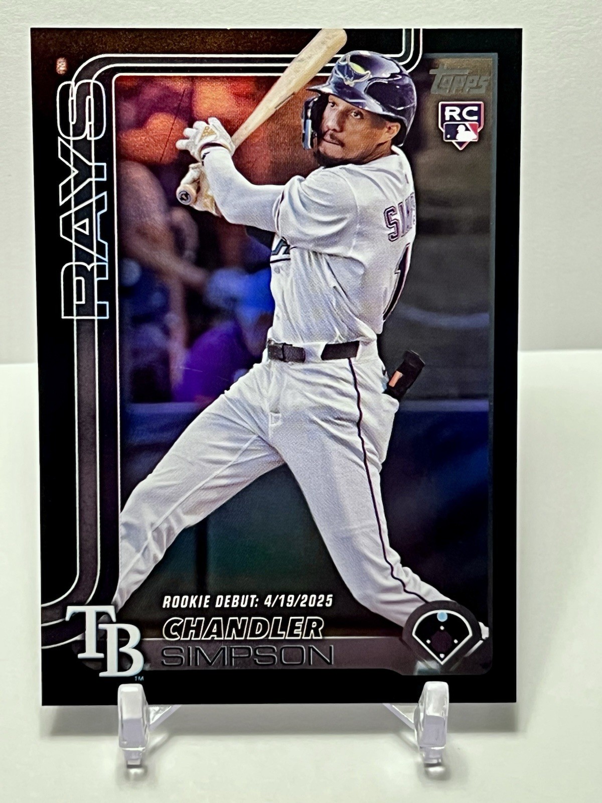 2025 Topps Update Chandler Simpson Black Rainbow Foil Rookie Debut /10 #US349