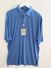 GREG NORMAN ML75 PlayDry Blue Performance Polo Shirt Microfiber Golf XXL NWT