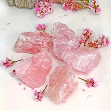 Rose Quartz Raw Stone, Natural Pink Gemstone Mineral Specimens, Rough Raw Stones