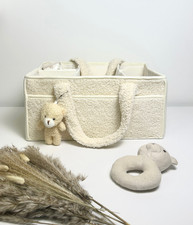 Cozy Plush Organizer With Bear Diaper Stackers  Caddies Baby Items Diaper