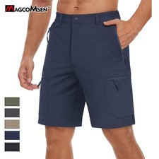 Mens Hiking Shorts 5 Big Zipper Pockets Summer Quick Dry Water Resistant Cargo