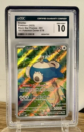 Pokémon Snorlax 051 Pokemon Center Stamped S&V 151 PC ETB PSA 10 CGC 10 GM!!