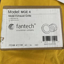 Fantech MGE 4 Metal Exhaust Grille Item#411106 4” Metal Exhaust Grille