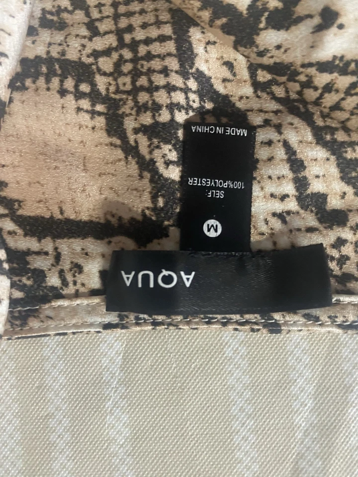 Aqua животных печати змеиной кожи Camisole капот шеи атласный верхний размер средний новый с Ярлыками - Изображение 3 из 4