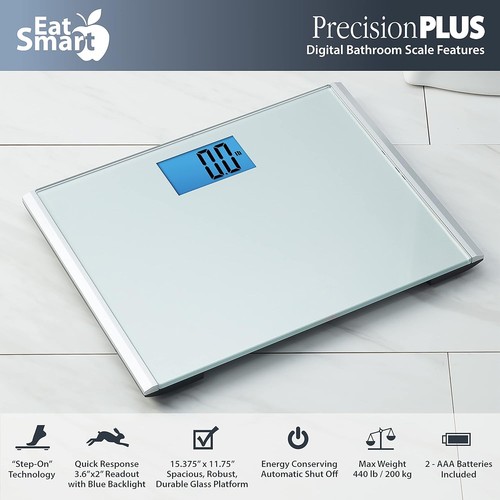 Eat Smart Precision Plus Digital Bathroom Scale with Ultra-Wide Silver - Picture 5 of 8
