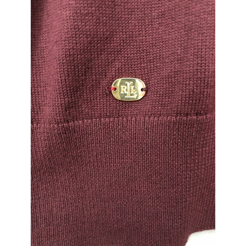 Lauren Ralph Lauren Crew Neck Sweater Women's Medium Burgundy NEW - Image 3 of 4