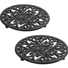 Topfuntersetzer Gusseisen hitzebeständig für Küche 2 Stück Braun stabile Metalle