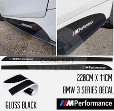 GLOSS BLACK SIDE STICKER SKIRT DECALS FOR BMW 3 SERIES F30 F31 M PERFORMANCE