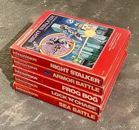 Intellivision Mattel Electronics Boxed Game Lot w/ Manuals Armor Battle + 4