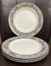 Set of 4 Dansk NORDIC GARDEN Dinner Plates 11” Thailand USED