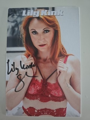 LILY KINK AUTOGRAMM SIGNIERT AUTOGRAPH SIGNED Autogrammkarte Erotik MODEL